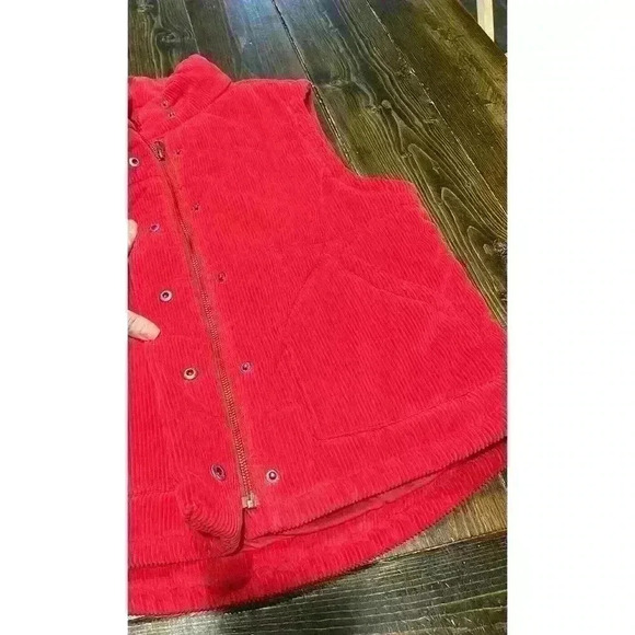 Mod-O-Doc Womens Sz Medium Red Orange Bulky Corduroy Vest - Picture 3 of 8